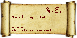 Munkácsy Elek névjegykártya