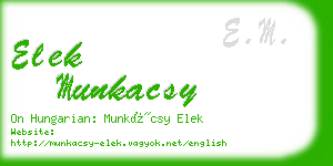 elek munkacsy business card